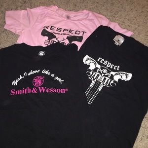 3 NRA smith and Wesson tees